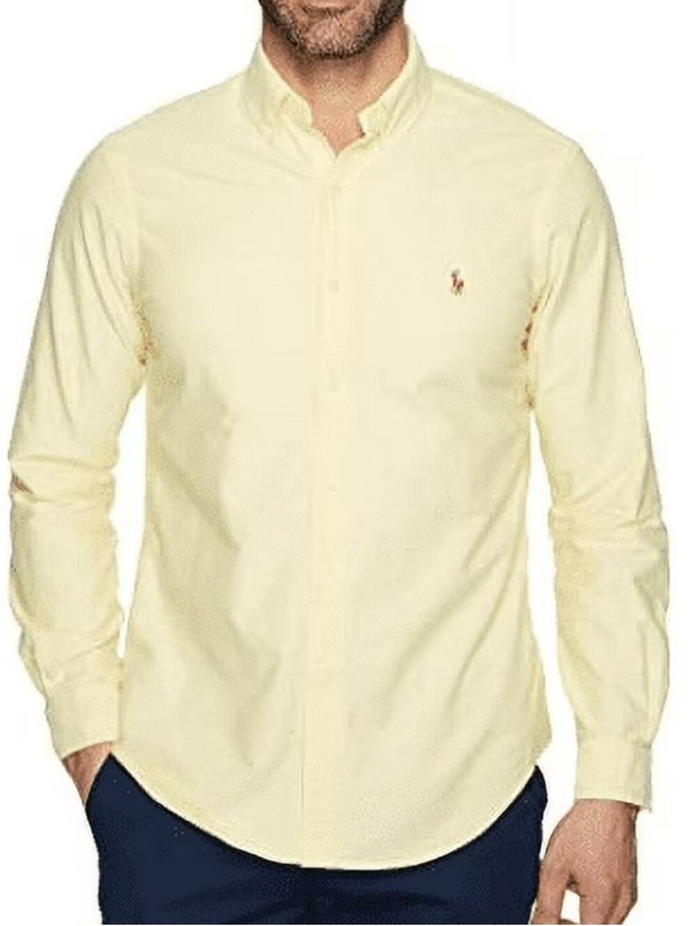 Ralph Lauren Men's Light Yellow Oxford Button-Down Shirt Size 16